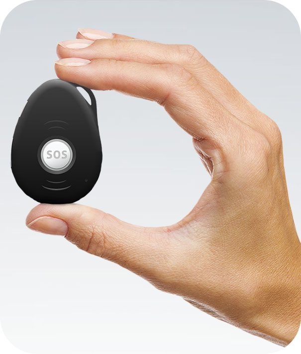 SOS-Knop 4G in de hand — compacte persoonlijke alarmknop